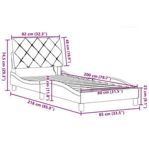 Bettgestell Blau 80x200 cm mit LED