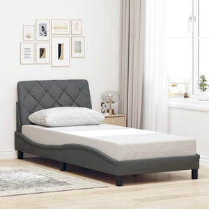 Bettgestell mit LED Dunkelgrau 90x190 cm
