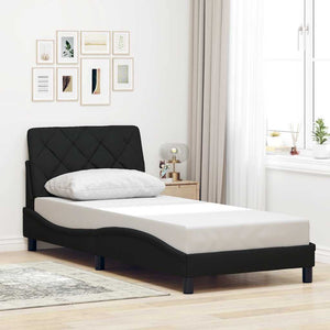 Bettgestell mit LED Schwarz 90x190 cm