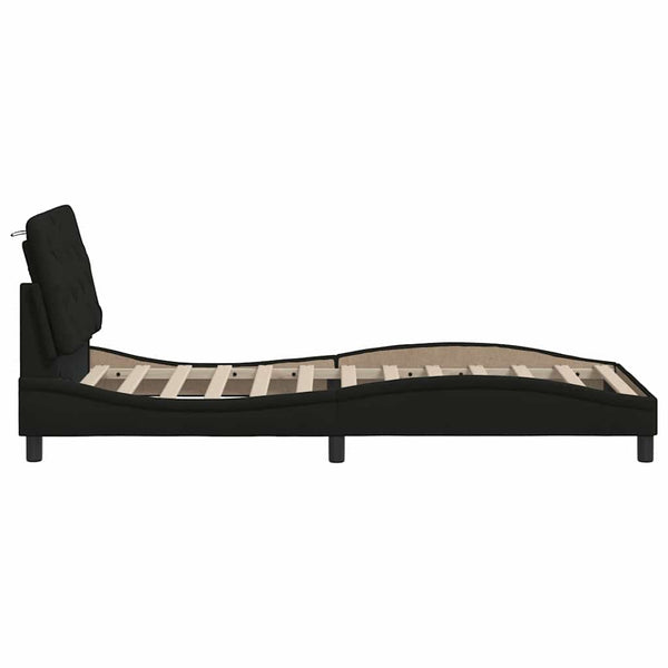 Bettgestell mit LED Schwarz 90x190 cm