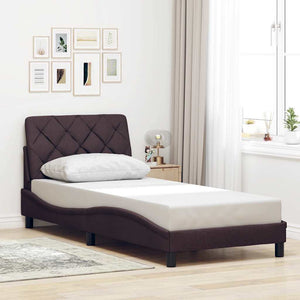 Bettgestell Dunkelbraun 90x190 cm mit LED