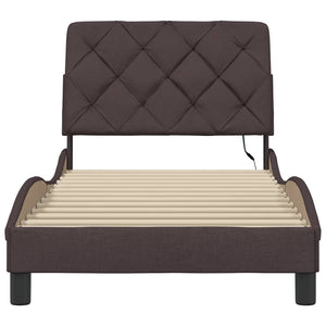 Bettgestell Dunkelbraun 90x190 cm mit LED
