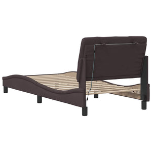 Bettgestell Dunkelbraun 90x190 cm mit LED