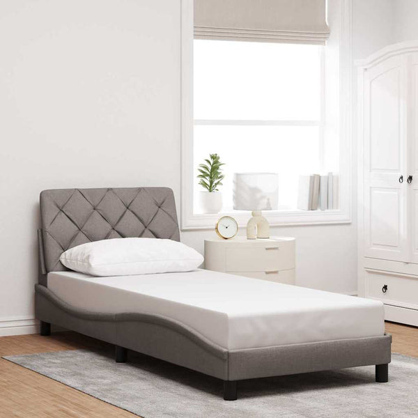 Bettgestell Taupe mit LED 90x190 cm
