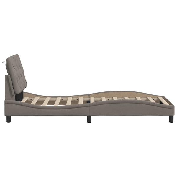 Bettgestell Taupe mit LED 90x190 cm