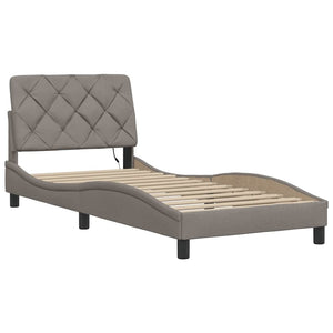 Bettgestell Taupe mit LED 90x190 cm