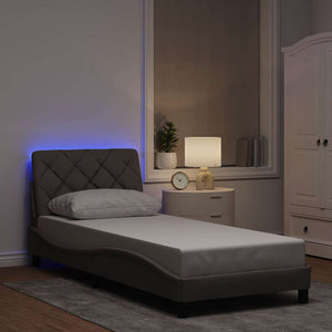 Bettgestell Taupe mit LED 90x190 cm