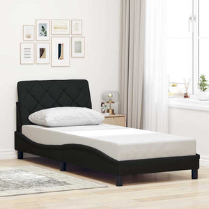 Bettgestell mit LED Schwarz 90x200 cm