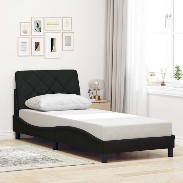 Bettgestell mit LED Schwarz 90x200 cm