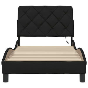 Bettgestell mit LED Schwarz 90x200 cm