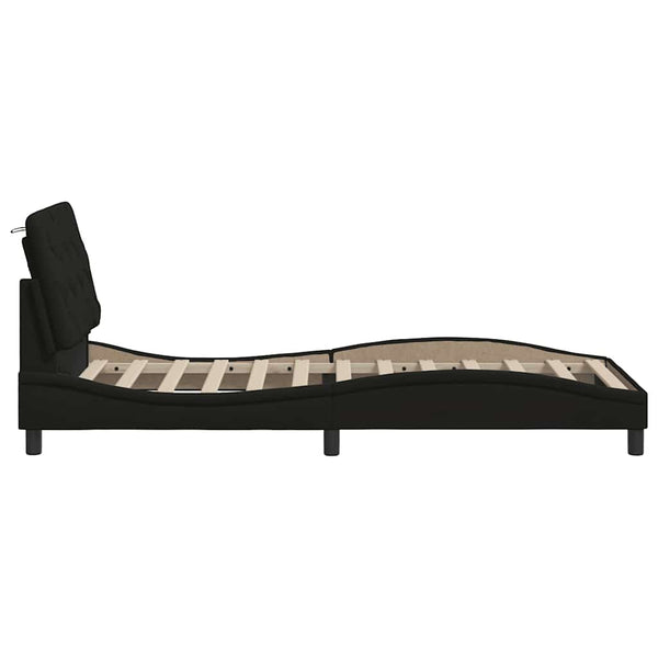 Bettgestell mit LED Schwarz 90x200 cm
