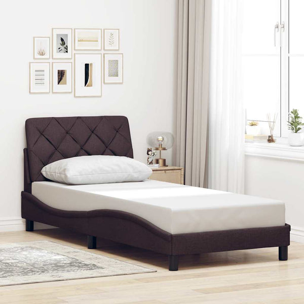 Bettgestell mit LED Dunkelbraun 90x200 cm