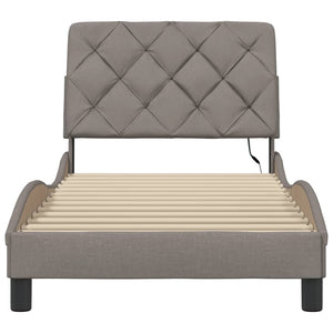 Bettgestell Taupe mit LED 90x200 cm