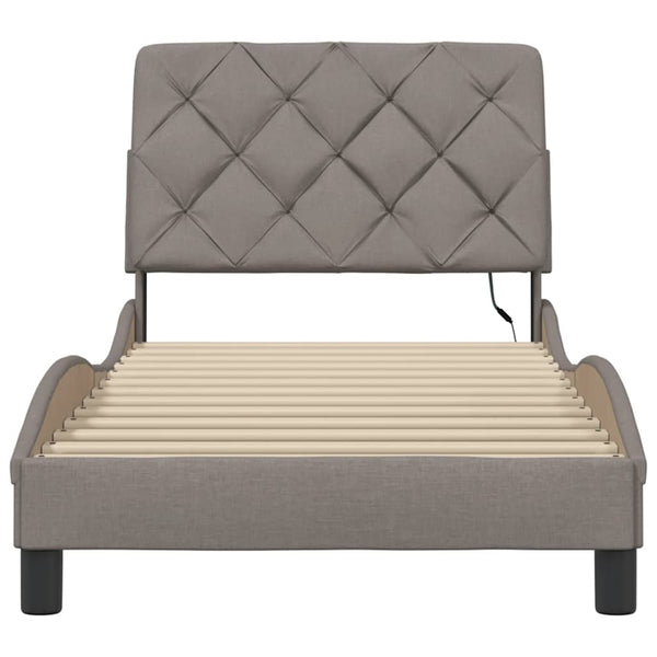 Bettgestell Taupe mit LED 90x200 cm
