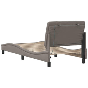 Bettgestell Taupe mit LED 90x200 cm