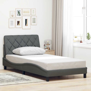 Bettgestell mit LED Dunkelgrau 100x200 cm