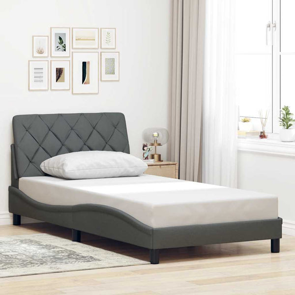Bettgestell mit LED Dunkelgrau 100x200 cm