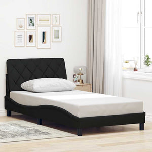Bettgestell Schwarz 100x200 cm mit LED