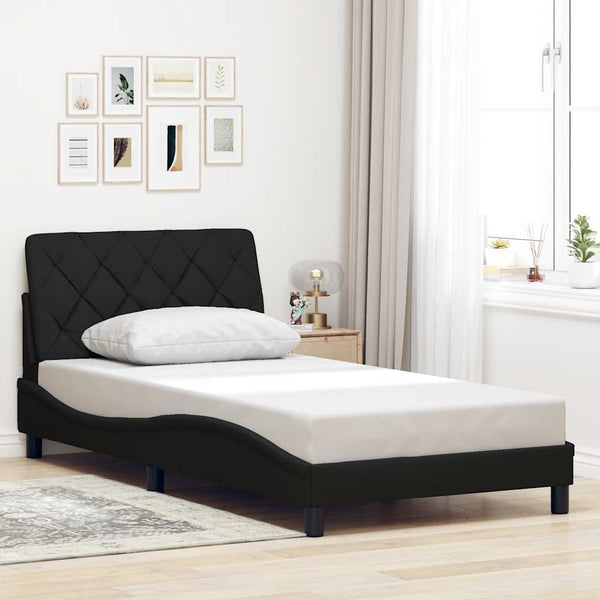 Bettgestell Schwarz 100x200 cm mit LED