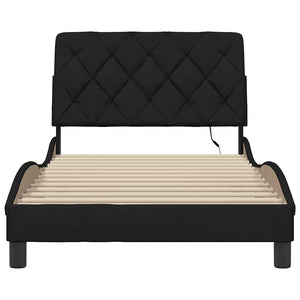 Bettgestell Schwarz 100x200 cm mit LED