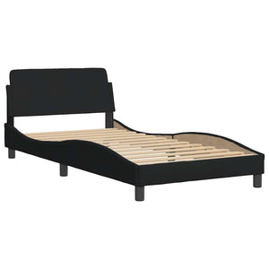 Bettgestell Schwarz 100x200 cm mit LED