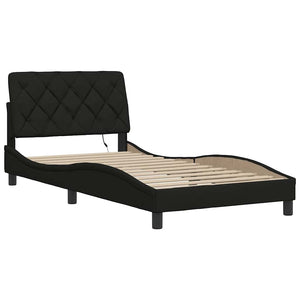 Bettgestell Schwarz 100x200 cm mit LED