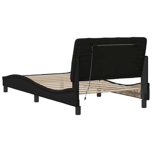 Bettgestell Schwarz 100x200 cm mit LED