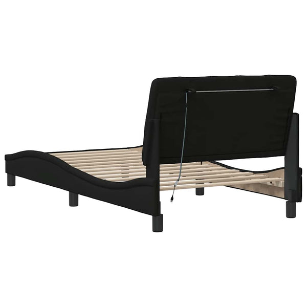 Bettgestell Schwarz 100x200 cm mit LED