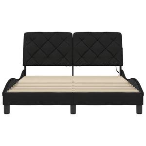 Bettgestell mit LED Schwarz 120x200 cm