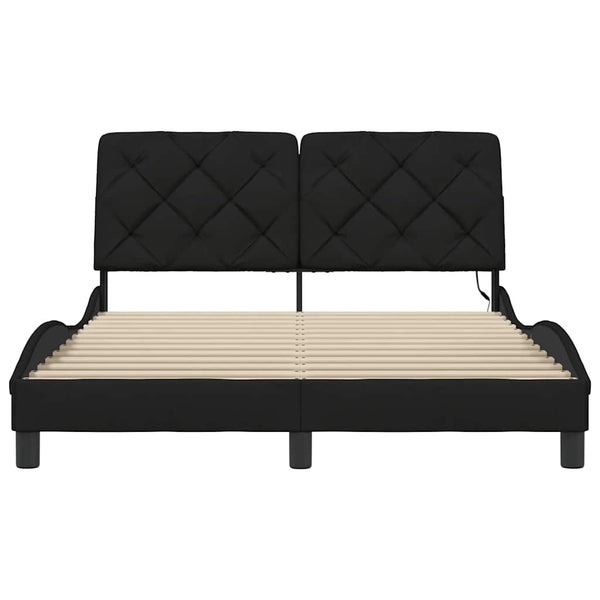 Bettgestell mit LED Schwarz 120x200 cm