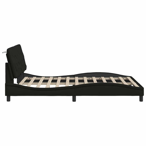 Bettgestell mit LED Schwarz 120x200 cm