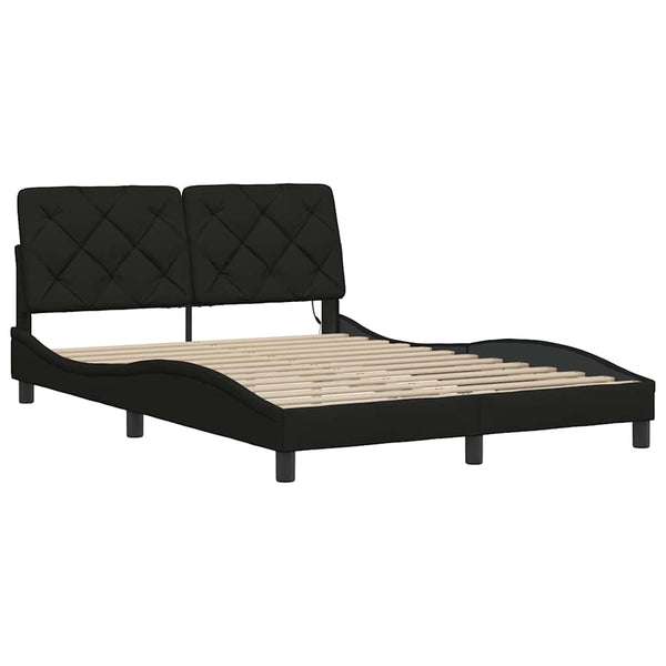 Bettgestell mit LED Schwarz 120x200 cm