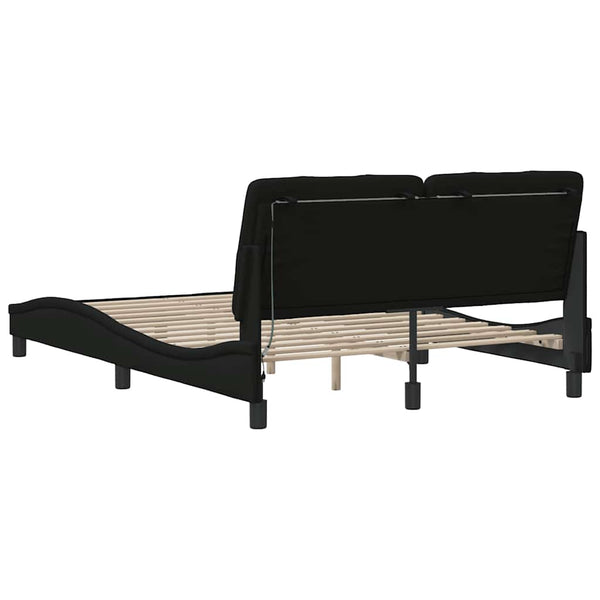 Bettgestell mit LED Schwarz 120x200 cm