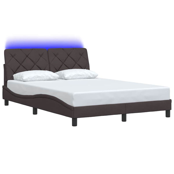 Bettgestell mit LED Dunkelbraun 120x200 cm