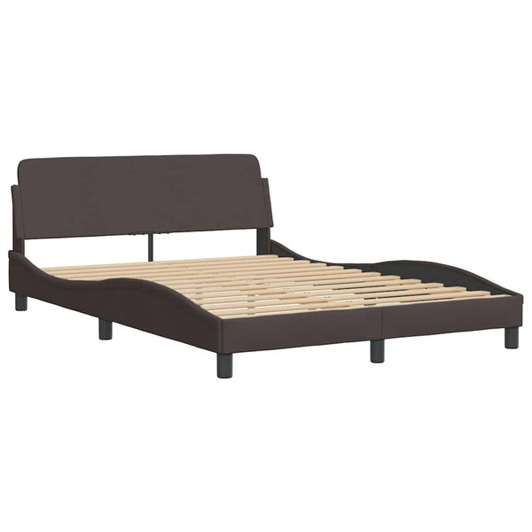 Bettgestell mit LED Dunkelbraun 120x200 cm