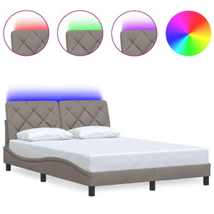 Bettgestell mit LED Taupe 120x200 cm