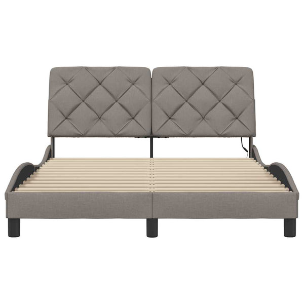 Bettgestell mit LED Taupe 120x200 cm