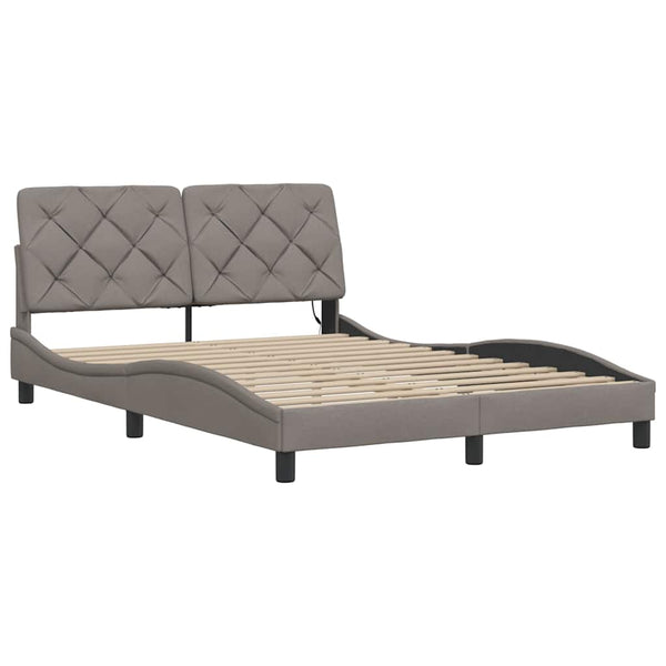 Bettgestell mit LED Taupe 120x200 cm