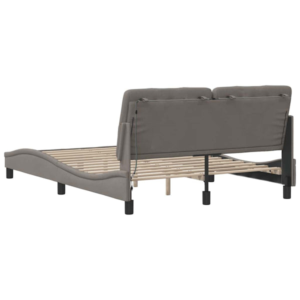 Bettgestell mit LED Taupe 120x200 cm
