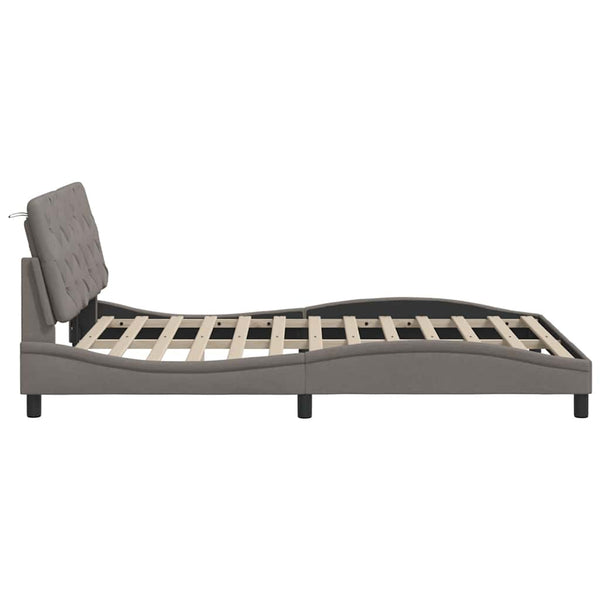 Bettgestell mit LED Taupe 120x200 cm