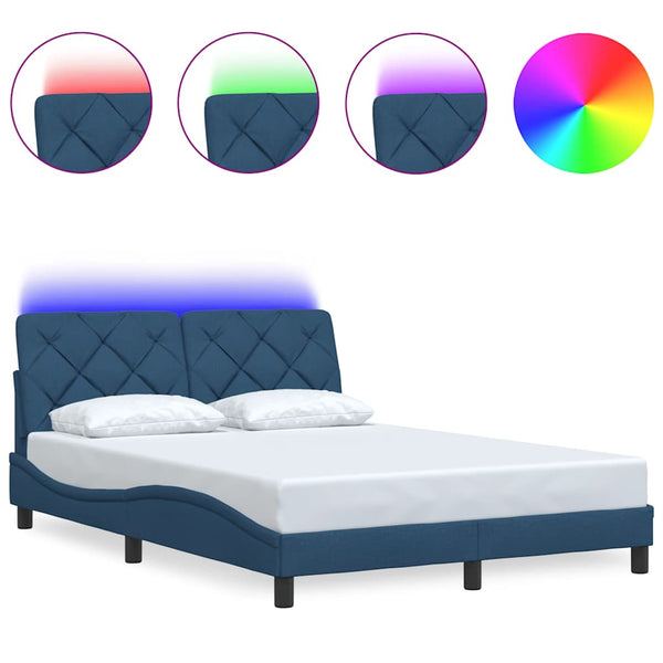 Bettgestell Blau 120x200 cm mit LED