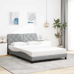 Bettgestell mit LED Hellgrau 140x190 cm
