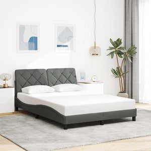 Bettgestell mit LED Dunkelgrau 140x190 cm