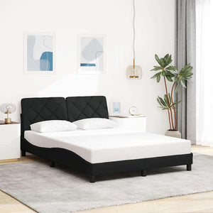 Bettgestell mit LED Schwarz 140x190 cm