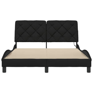 Bettgestell mit LED Schwarz 140x190 cm