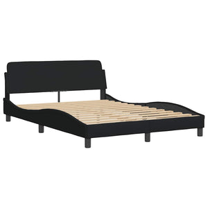 Bettgestell mit LED Schwarz 140x190 cm