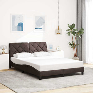 Dunkelbraunes Bettgestell mit LED 140x190 cm