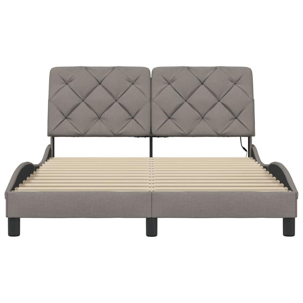 Bettgestell Taupe mit LED 140x190 cm
