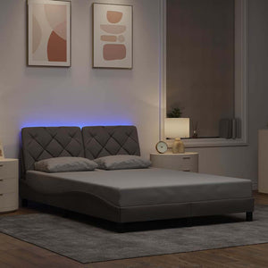 Bettgestell Taupe mit LED 140x190 cm