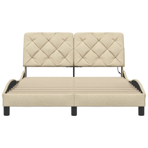 Bettgestell Creme mit LED 140x190 cm
